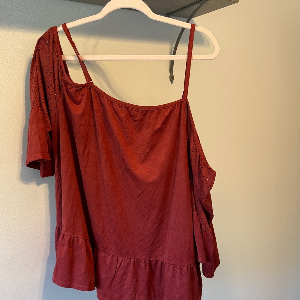 Maurices Burgundy Off-Shoulder Blouse
